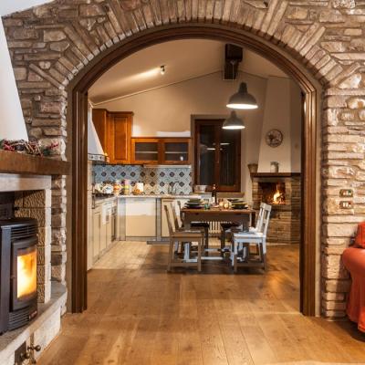 Soggiorno E Cucina Casa Vacanza Assisi Casale Santa Margherita Umbria